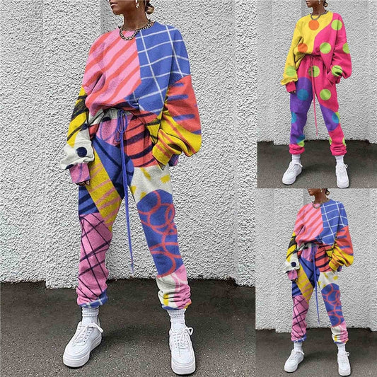 2 Piece Spring / Summer Color Class Clown Style Sweatsuit