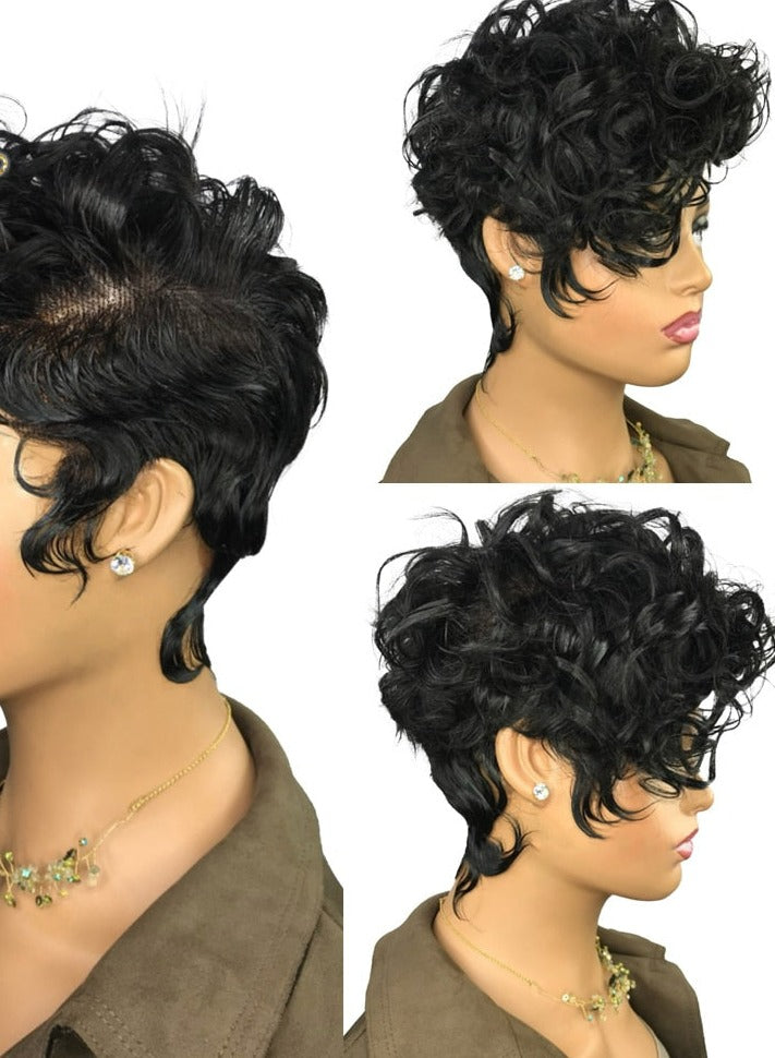 4X4 Lace Closure Curly 250% Density Short Bob Cut Wig