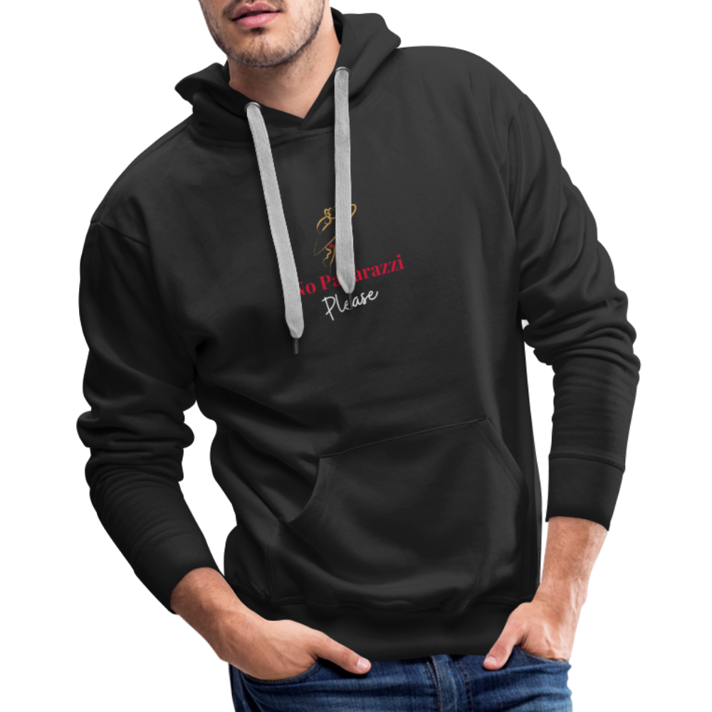 NO Paparazzi Please Printed Men’s Premium Hoodie - black