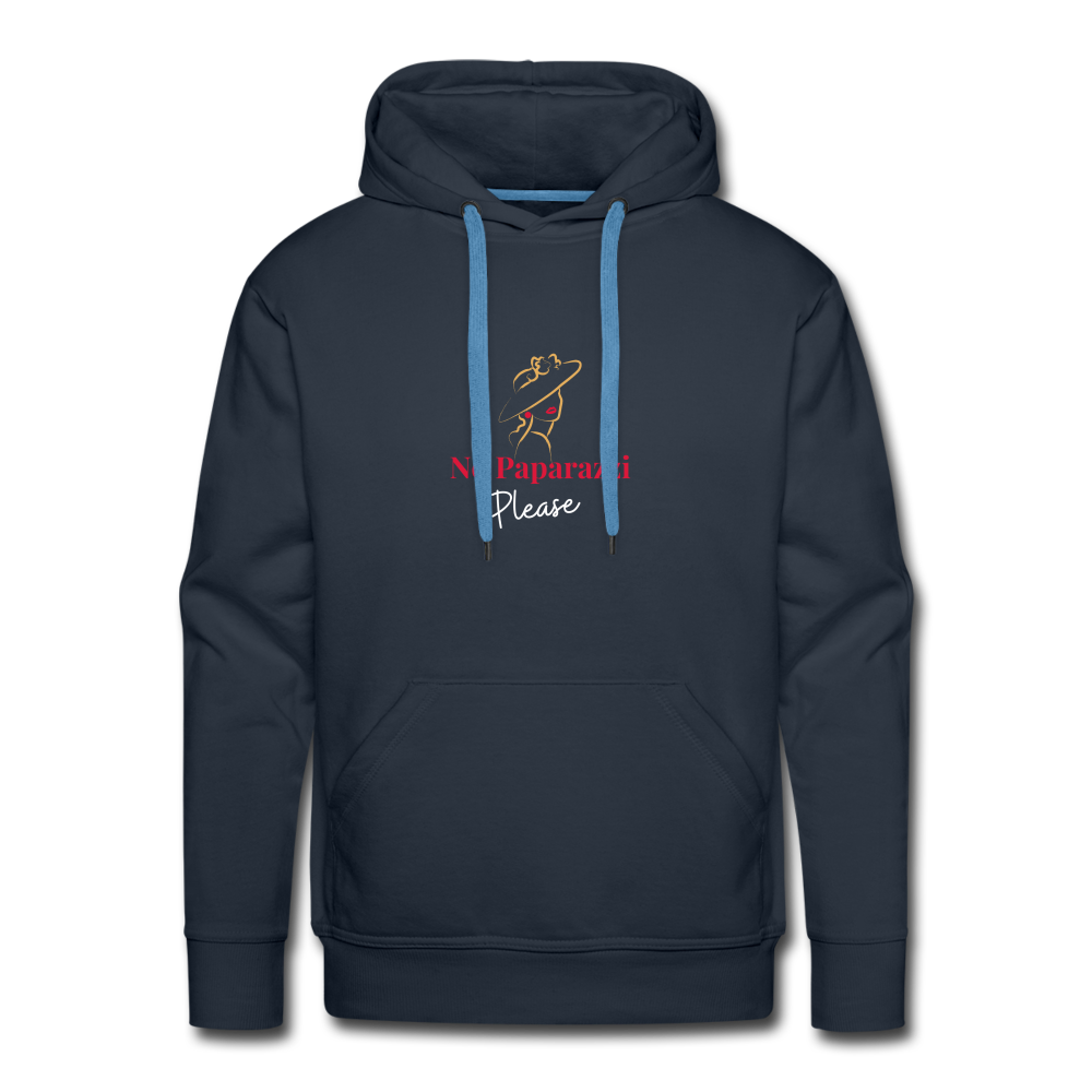 NO Paparazzi Please Printed Men’s Premium Hoodie - navy