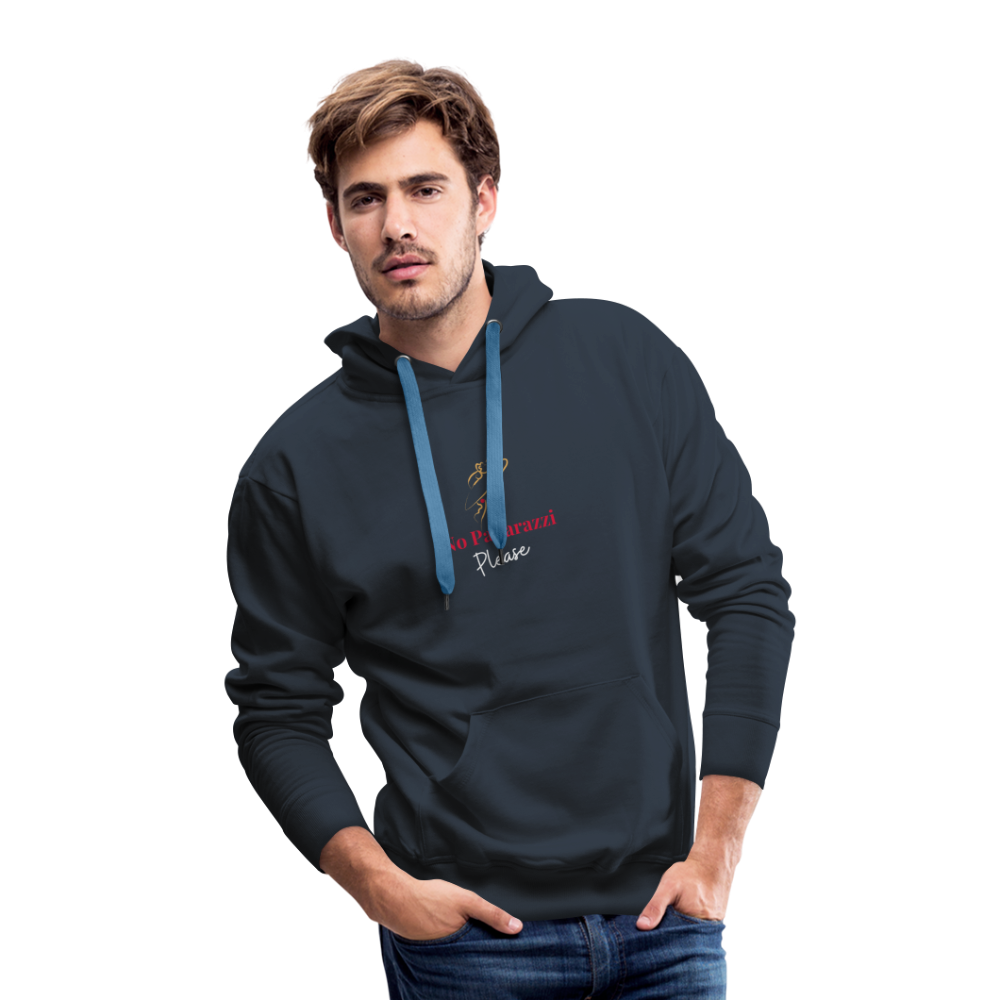 NO Paparazzi Please Printed Men’s Premium Hoodie - navy