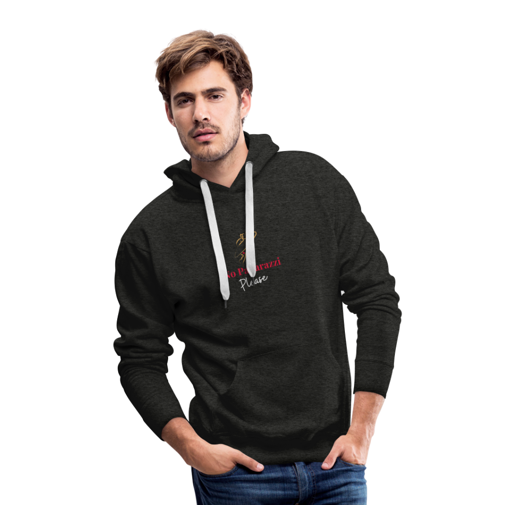 NO Paparazzi Please Printed Men’s Premium Hoodie - charcoal grey