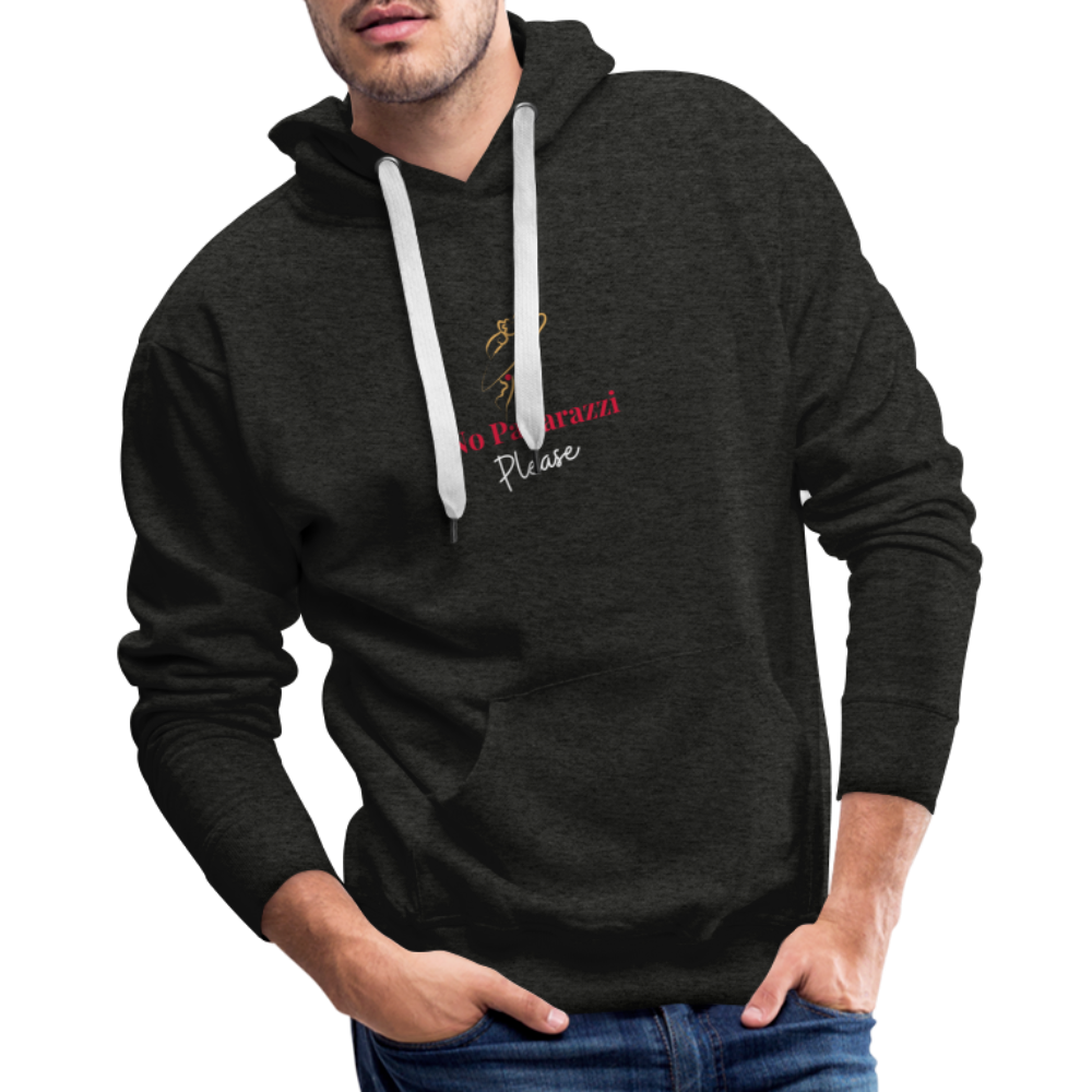 NO Paparazzi Please Printed Men’s Premium Hoodie - charcoal grey