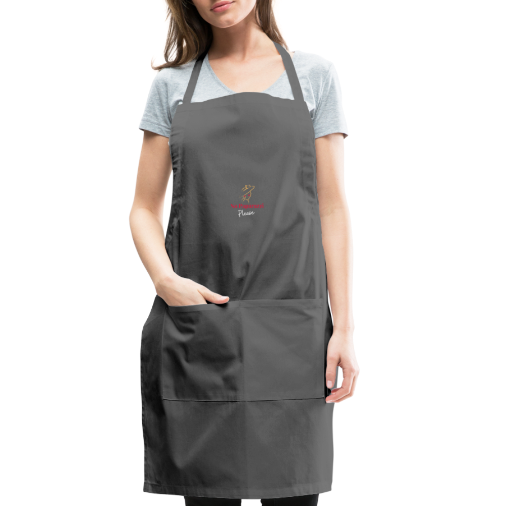 "No Paparazzi Please" printed Adjustable Apron - charcoal