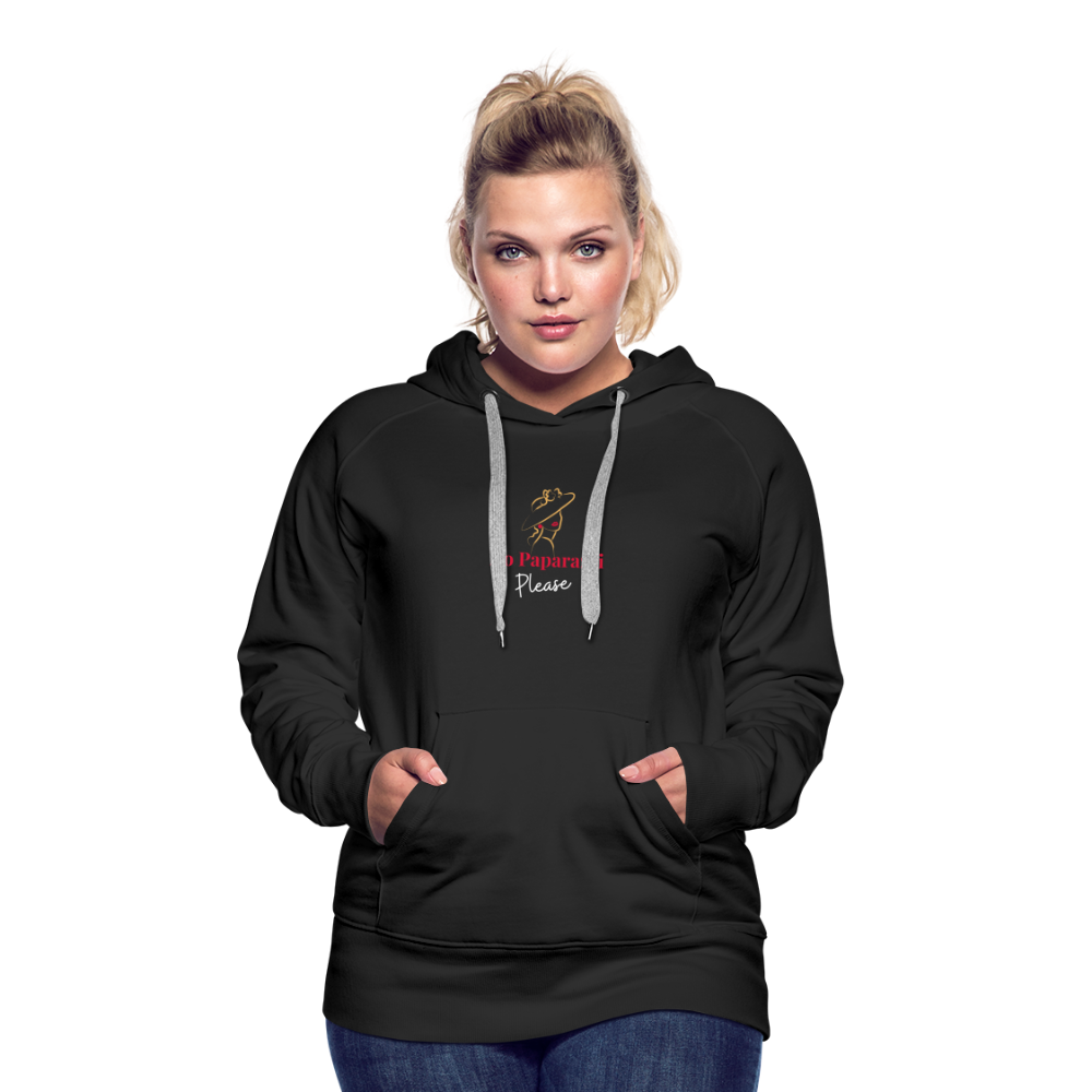 "No Paparazzi Please" printed Women’s Premium Hoodie - black