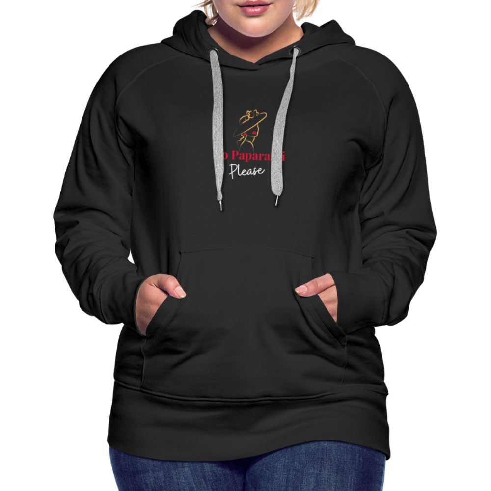 "No Paparazzi Please" printed Women’s Premium Hoodie - black