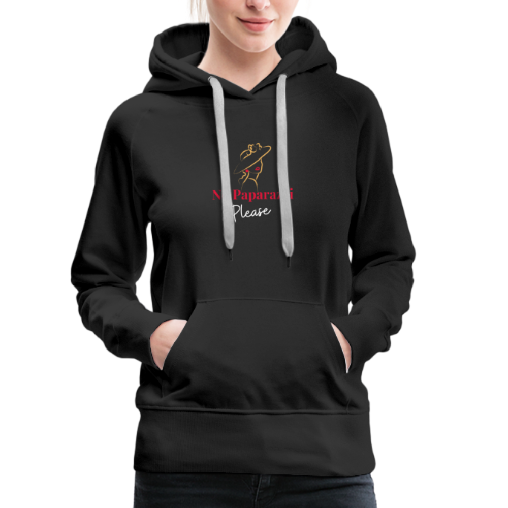 "No Paparazzi Please" printed Women’s Premium Hoodie - black