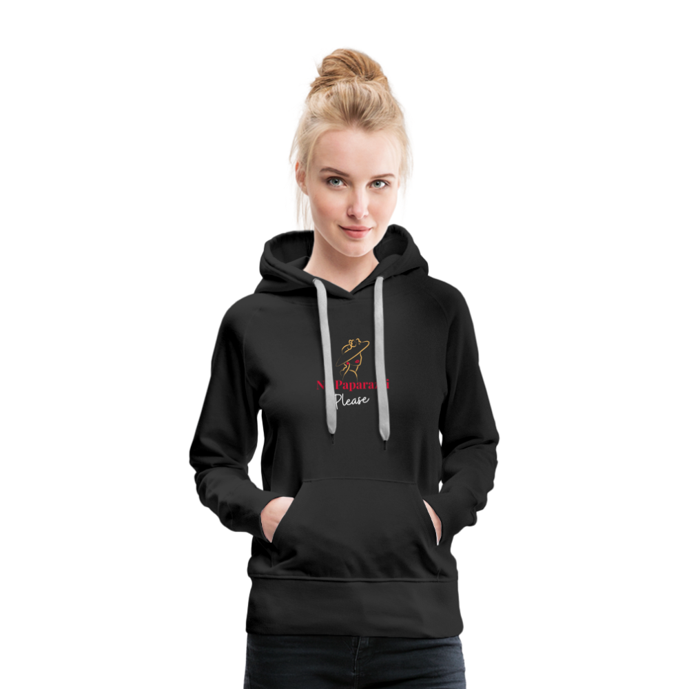 "No Paparazzi Please" printed Women’s Premium Hoodie - black