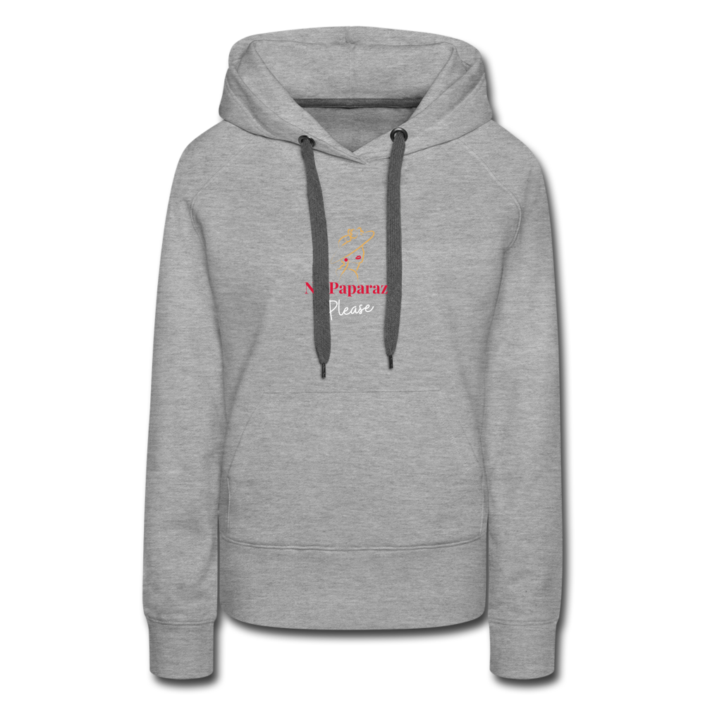 "No Paparazzi Please" printed Women’s Premium Hoodie - heather grey