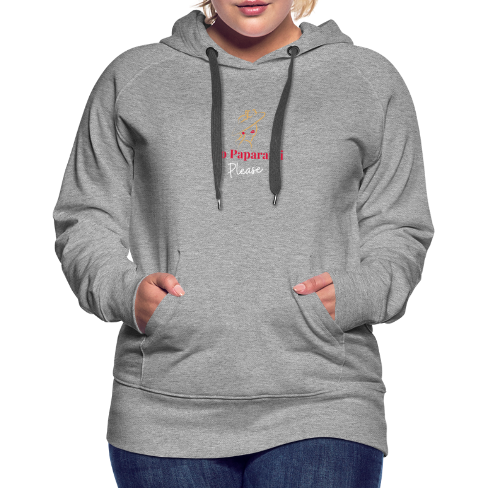 "No Paparazzi Please" printed Women’s Premium Hoodie - heather grey