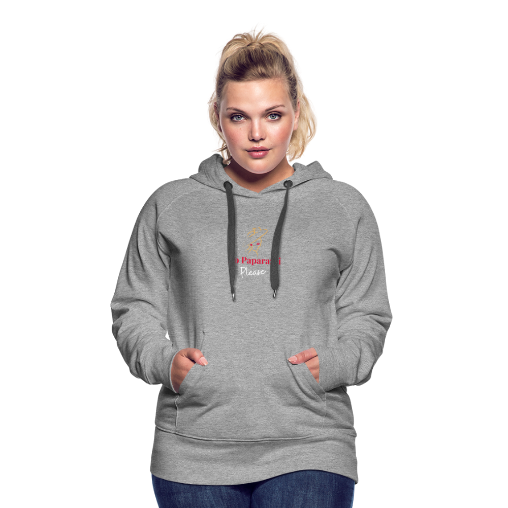 "No Paparazzi Please" printed Women’s Premium Hoodie - heather grey