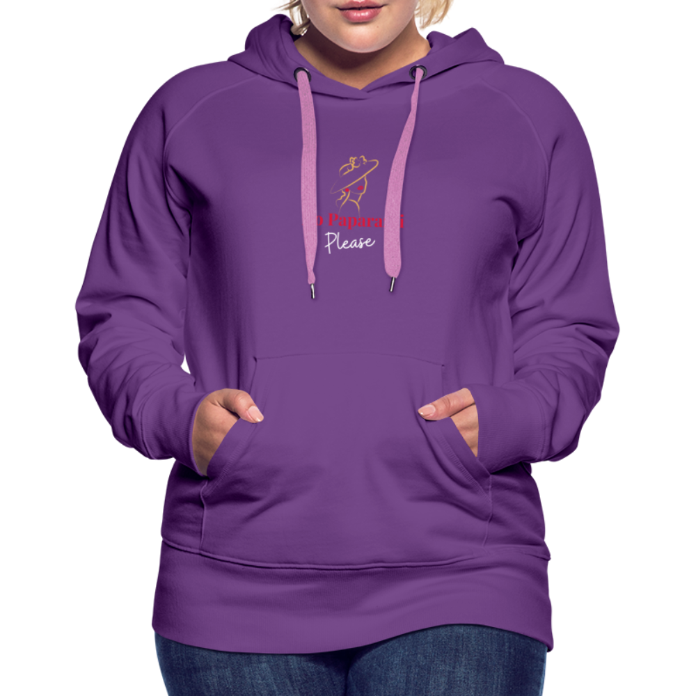 "No Paparazzi Please" printed Women’s Premium Hoodie - purple