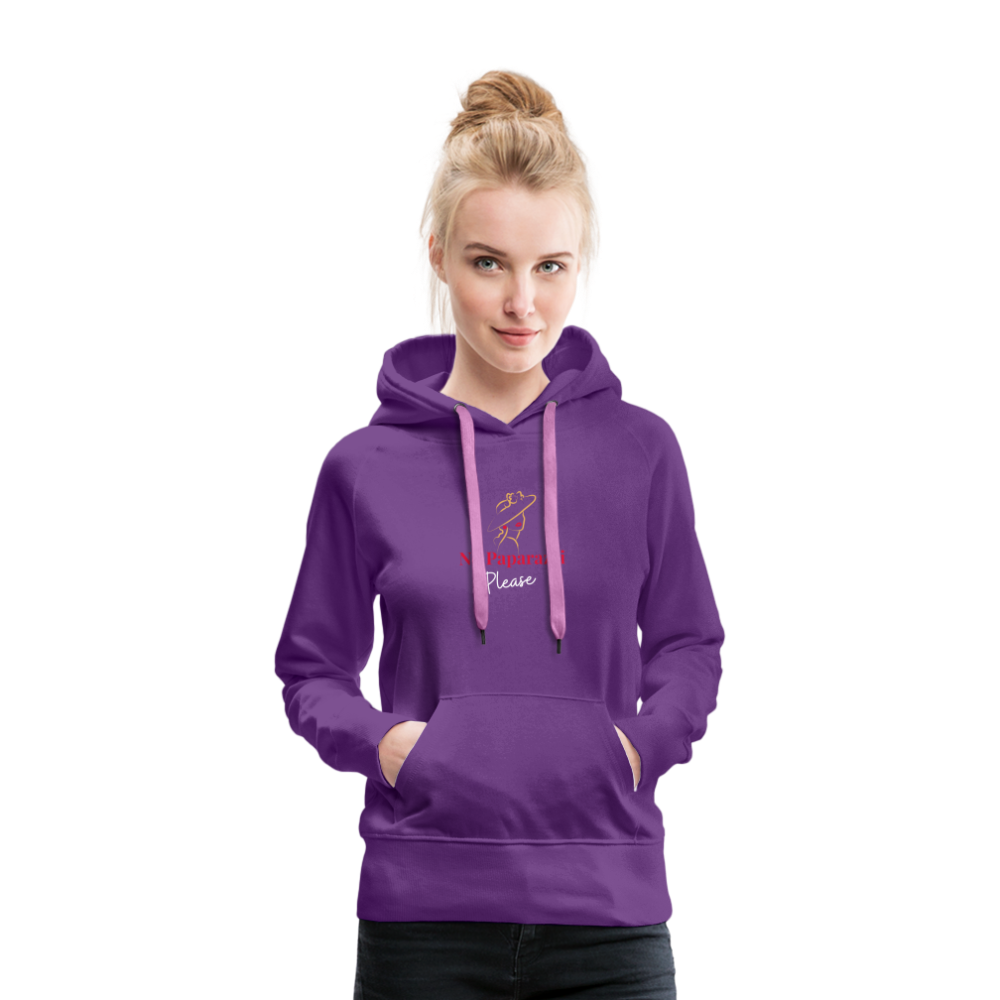 "No Paparazzi Please" printed Women’s Premium Hoodie - purple