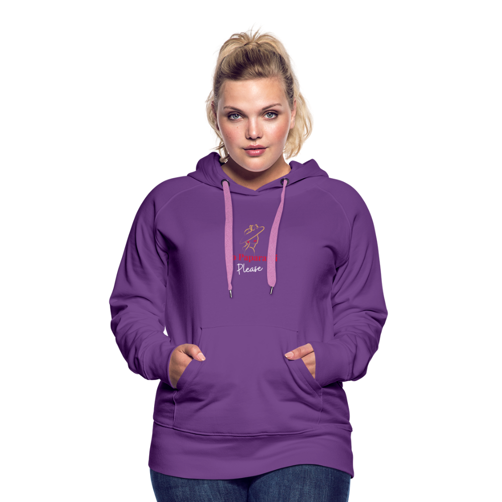 "No Paparazzi Please" printed Women’s Premium Hoodie - purple