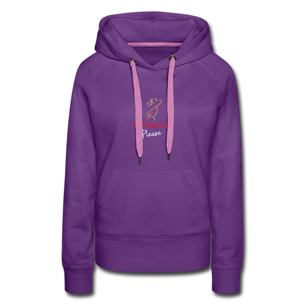 "No Paparazzi Please" printed Women’s Premium Hoodie - purple