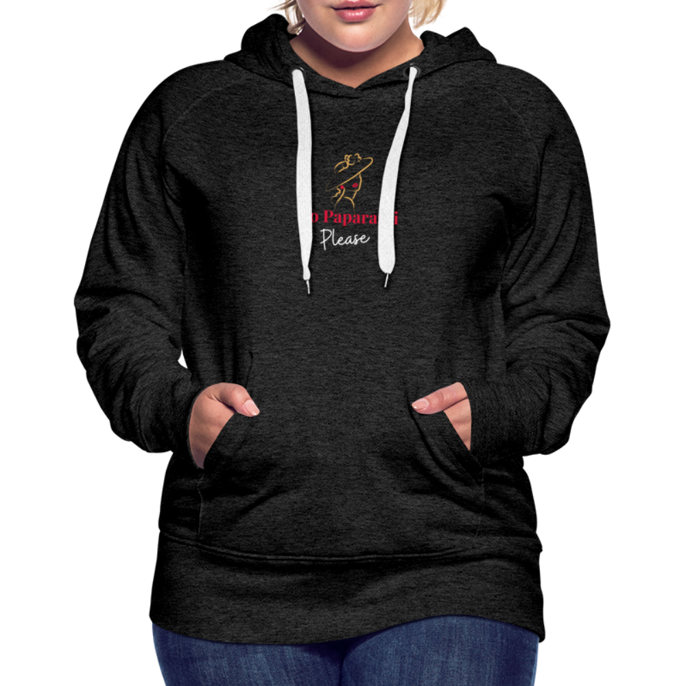 "No Paparazzi Please" printed Women’s Premium Hoodie - charcoal grey