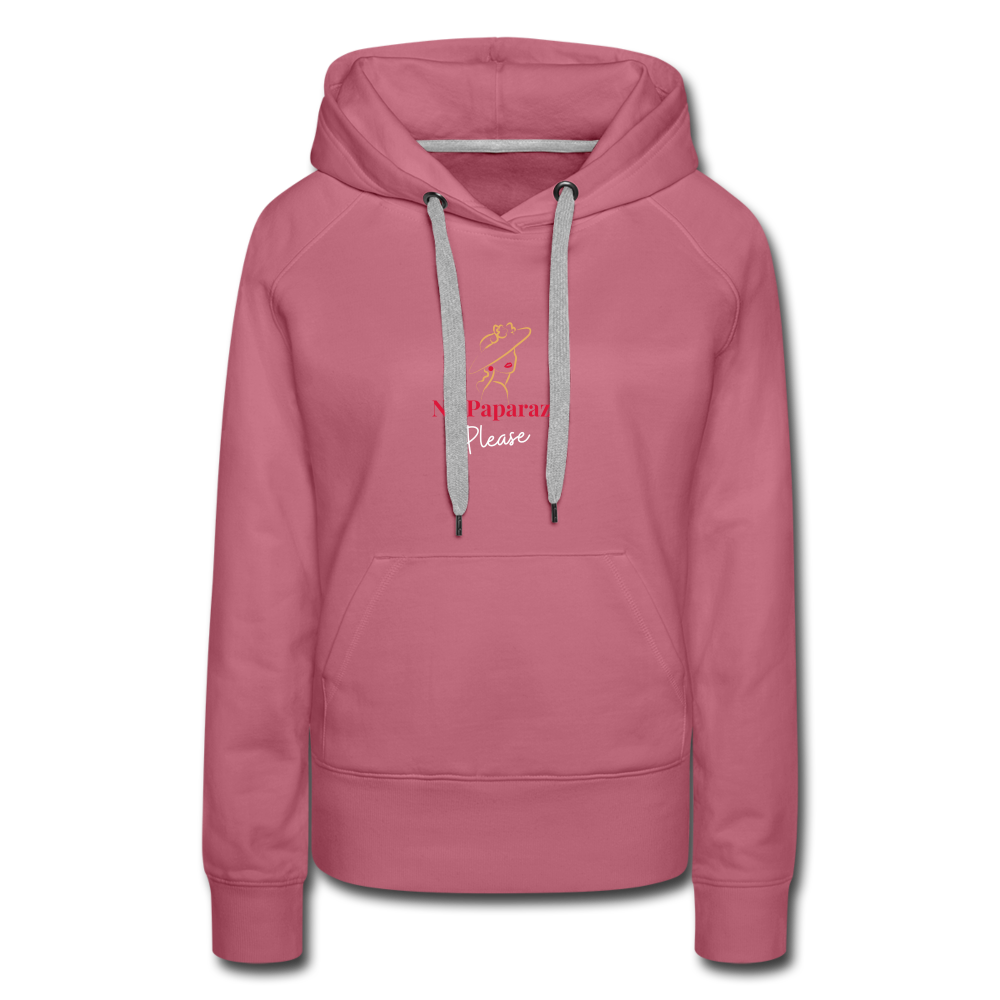 "No Paparazzi Please" printed Women’s Premium Hoodie - mauve