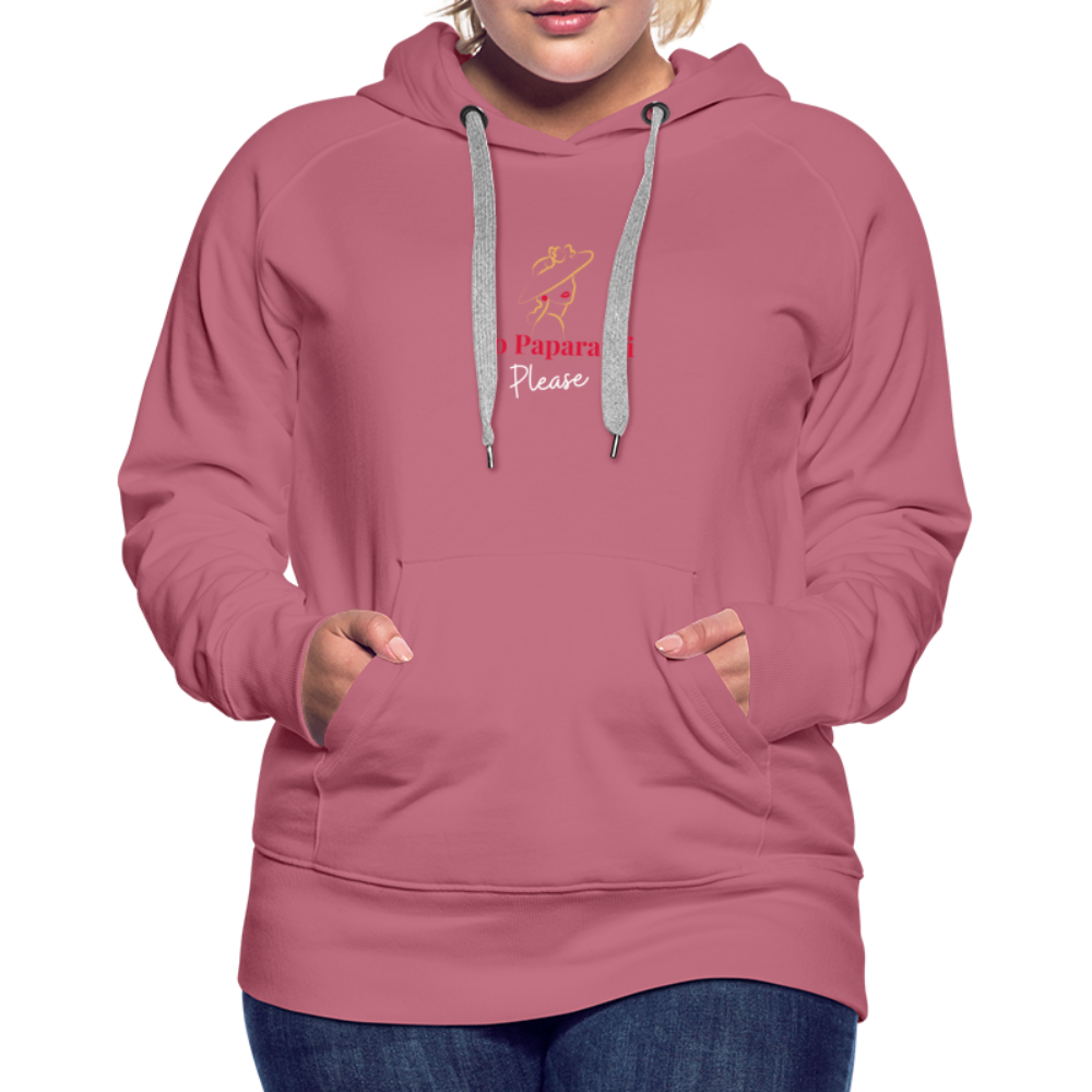 "No Paparazzi Please" printed Women’s Premium Hoodie - mauve