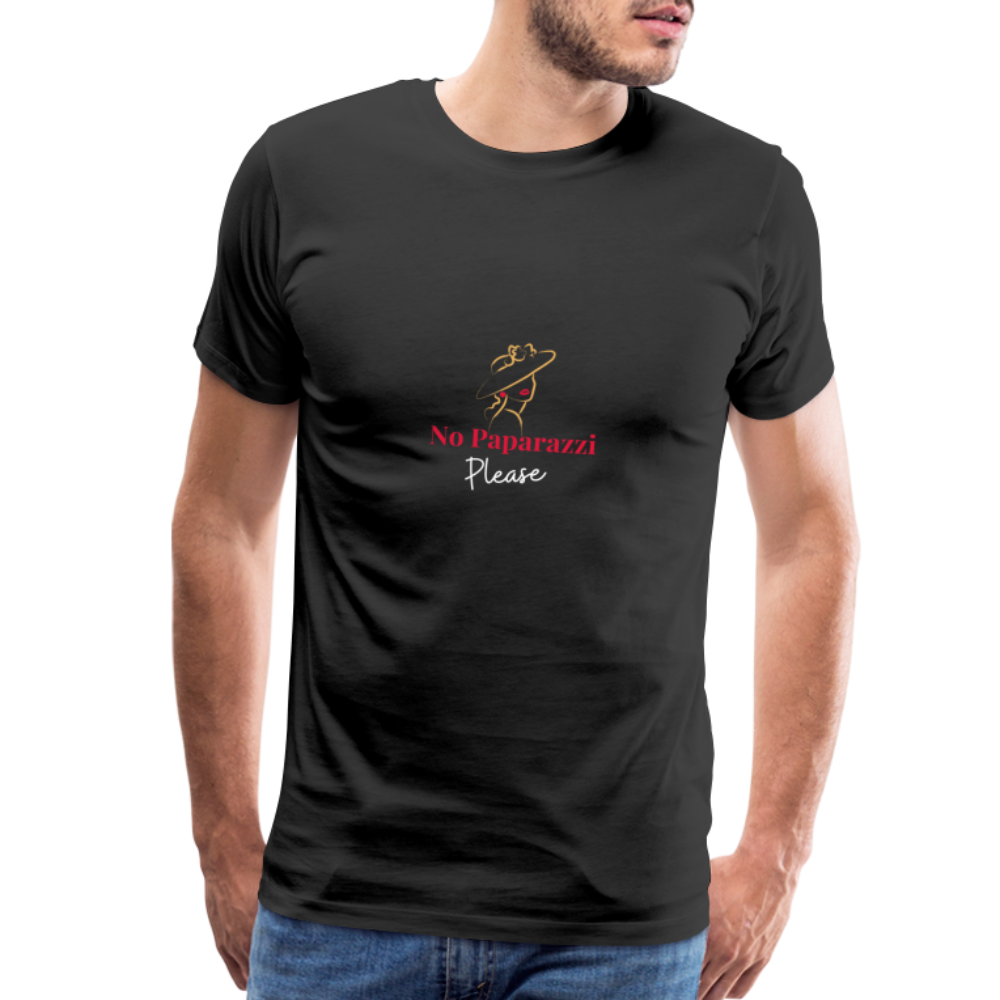 "No Paparazzi Please" printed Men's Premium T-Shirt - black