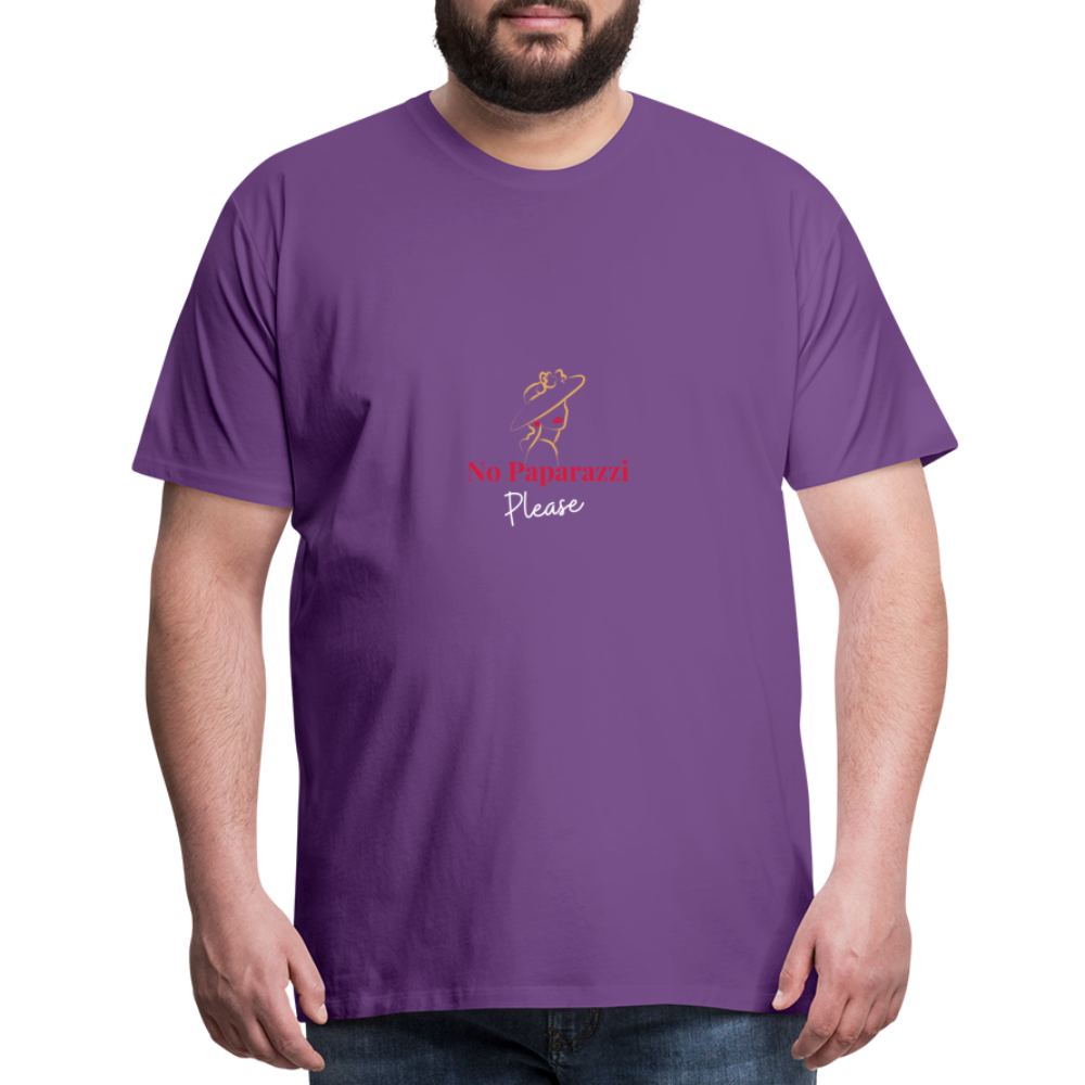 "No Paparazzi Please" printed Men's Premium T-Shirt - purple