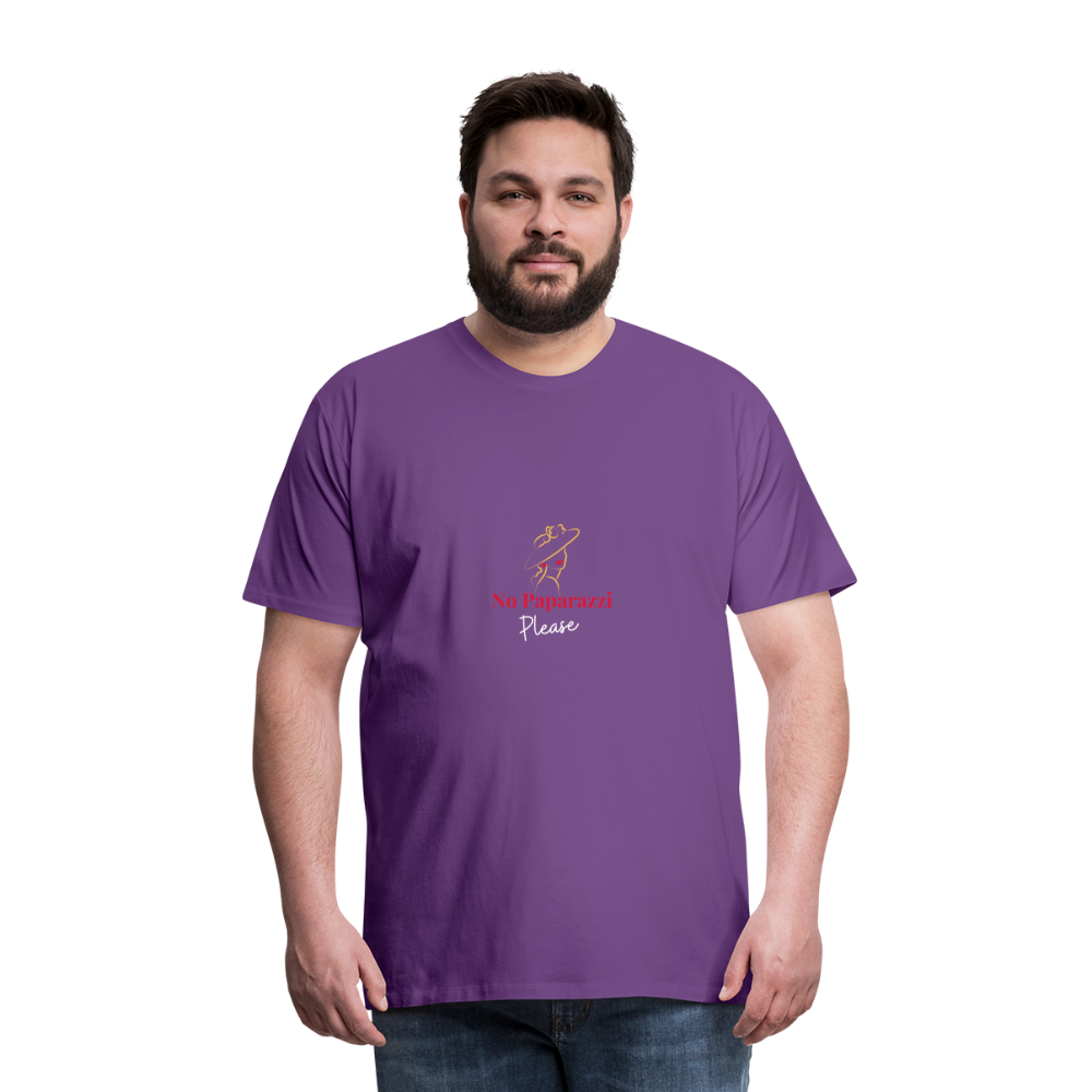 "No Paparazzi Please" printed Men's Premium T-Shirt - purple