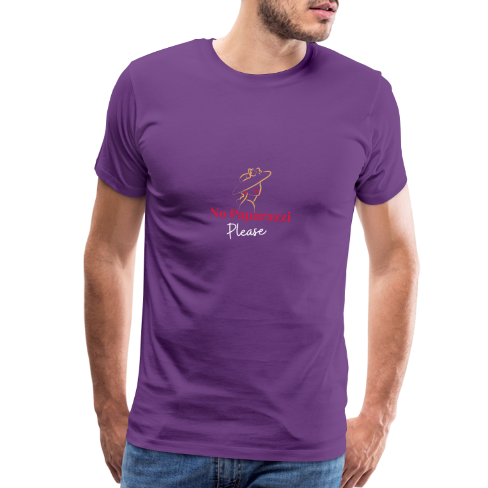 "No Paparazzi Please" printed Men's Premium T-Shirt - purple