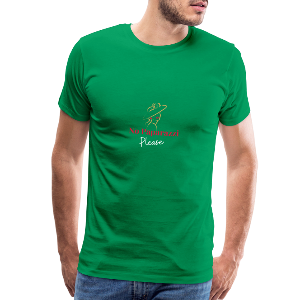 "No Paparazzi Please" printed Men's Premium T-Shirt - kelly green