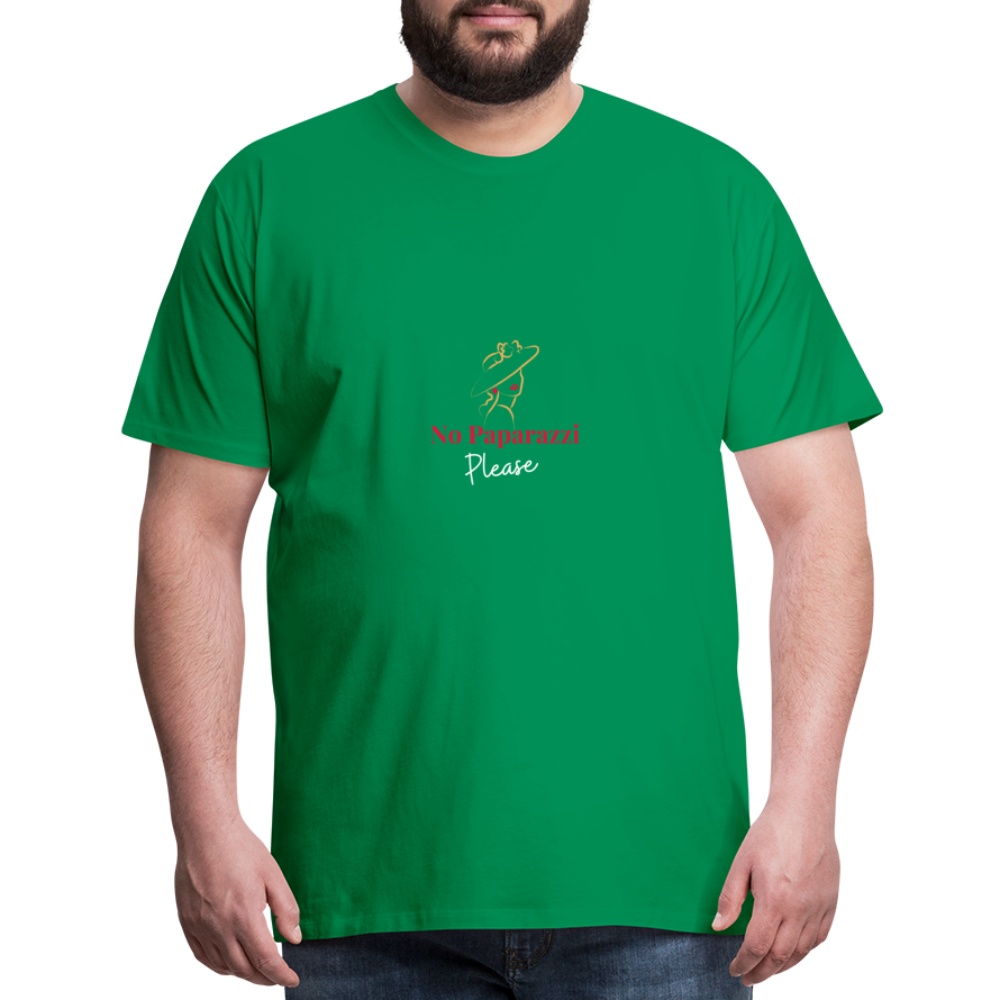 "No Paparazzi Please" printed Men's Premium T-Shirt - kelly green