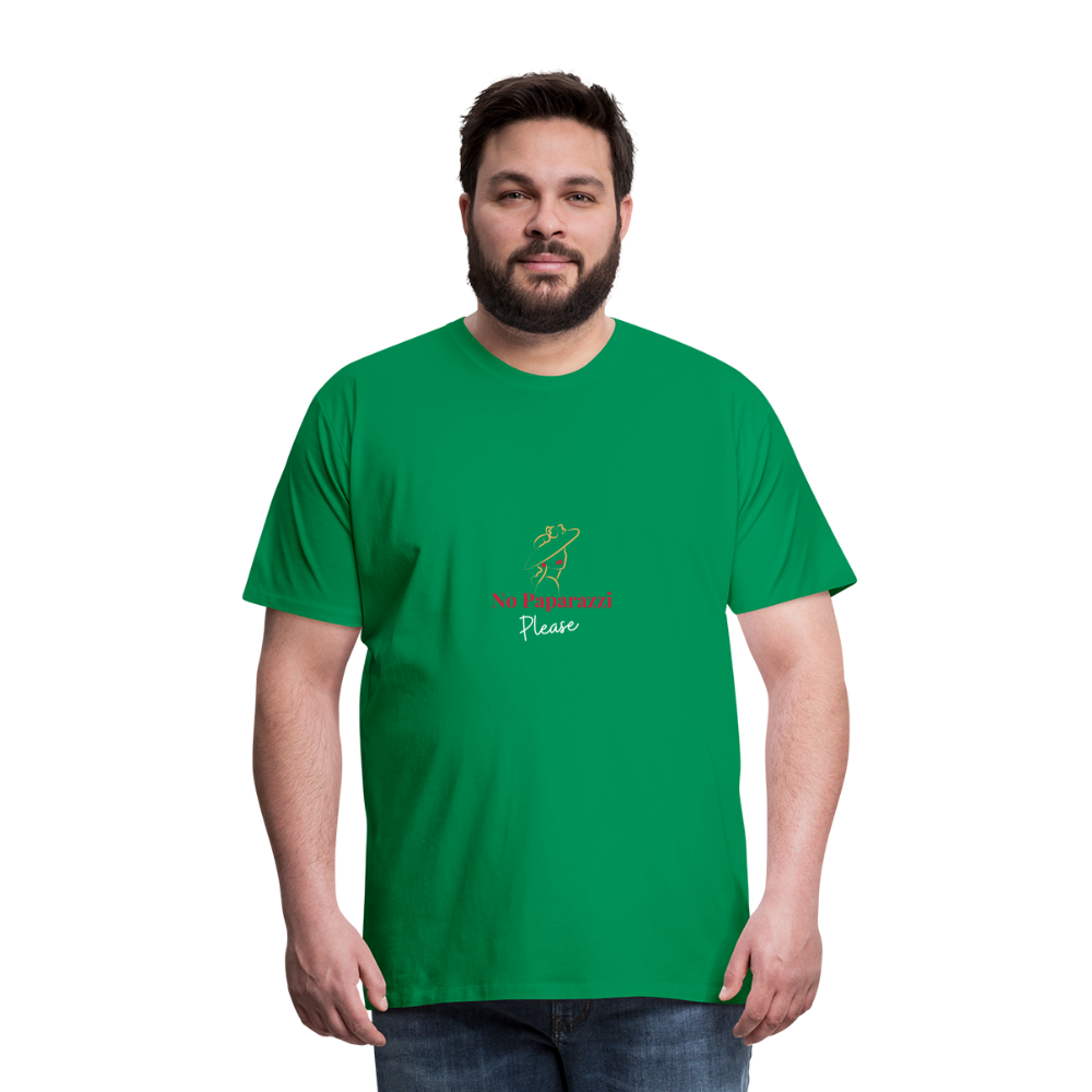 "No Paparazzi Please" printed Men's Premium T-Shirt - kelly green