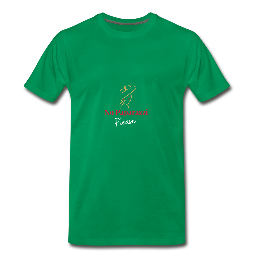 "No Paparazzi Please" printed Men's Premium T-Shirt - kelly green