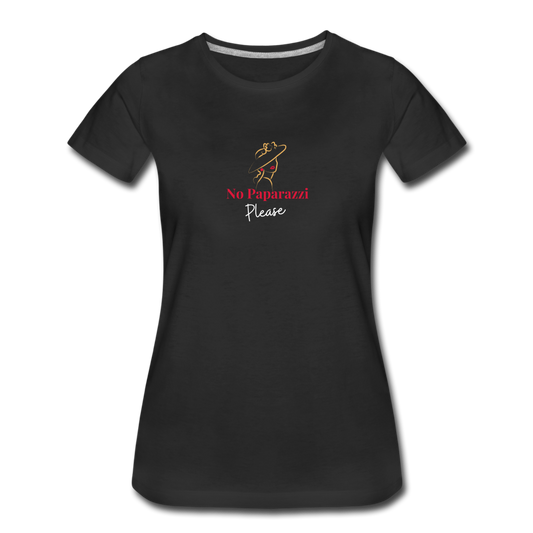 "No Paparazzi Please" printed Women’s Premium T-Shirt - black