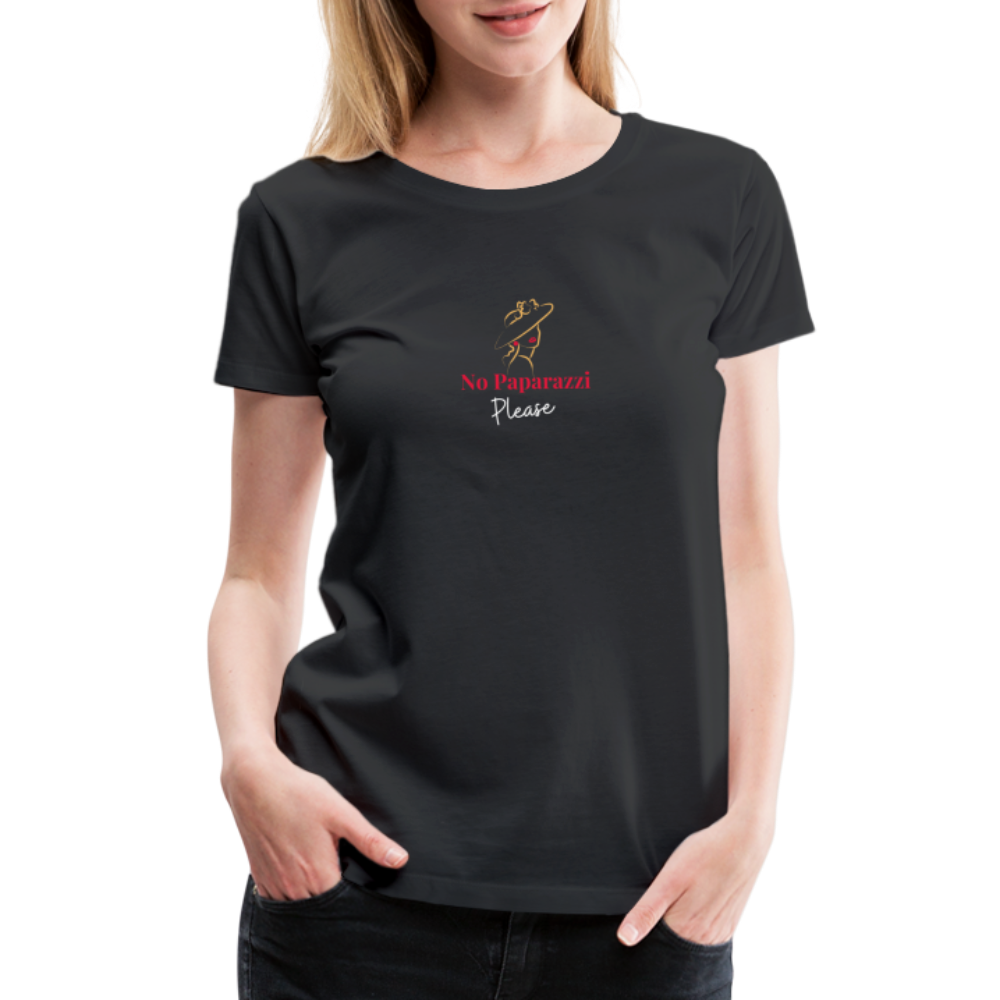 "No Paparazzi Please" printed Women’s Premium T-Shirt - black