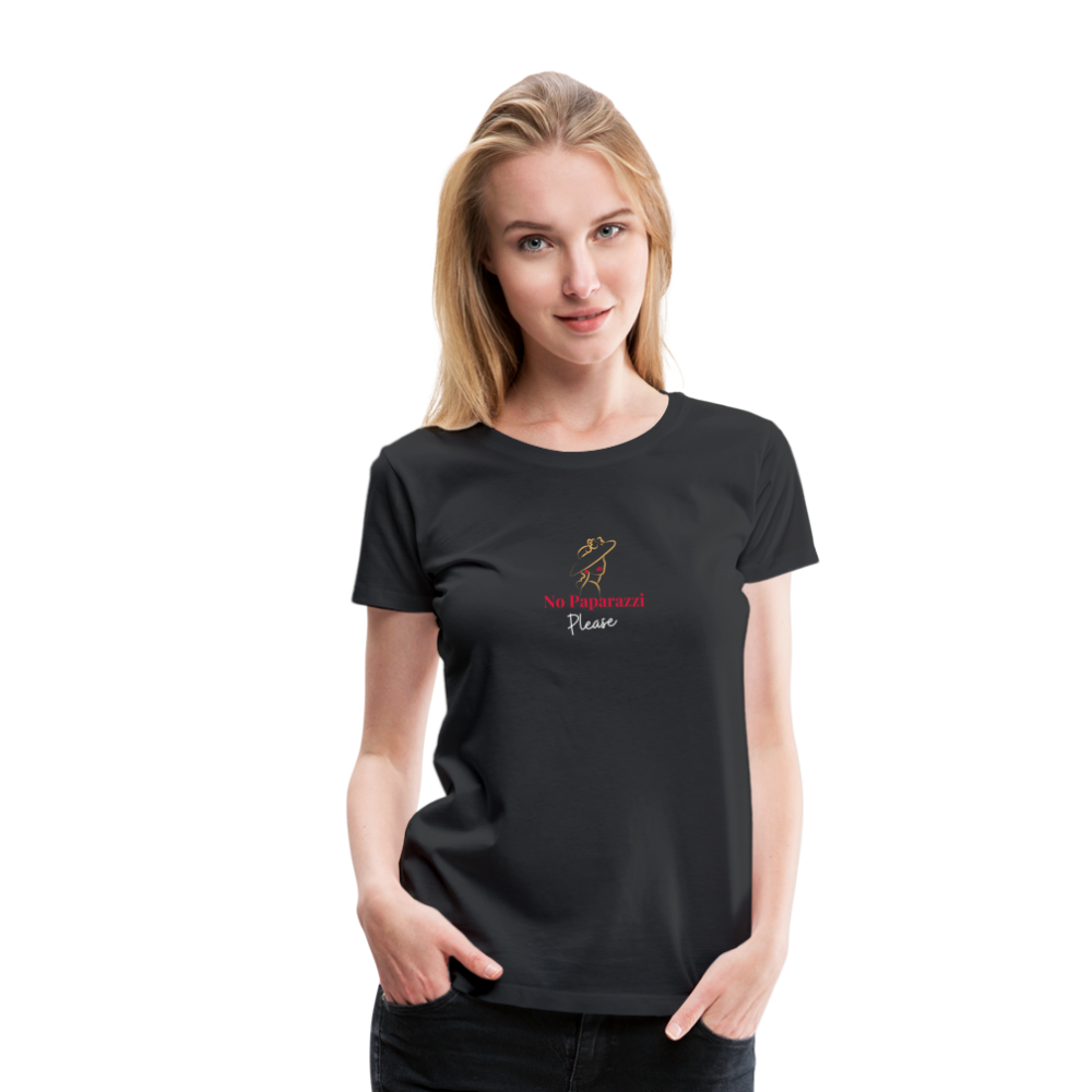 "No Paparazzi Please" printed Women’s Premium T-Shirt - black