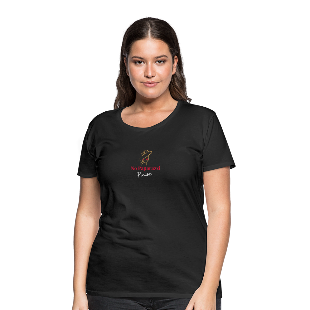 "No Paparazzi Please" printed Women’s Premium T-Shirt - black