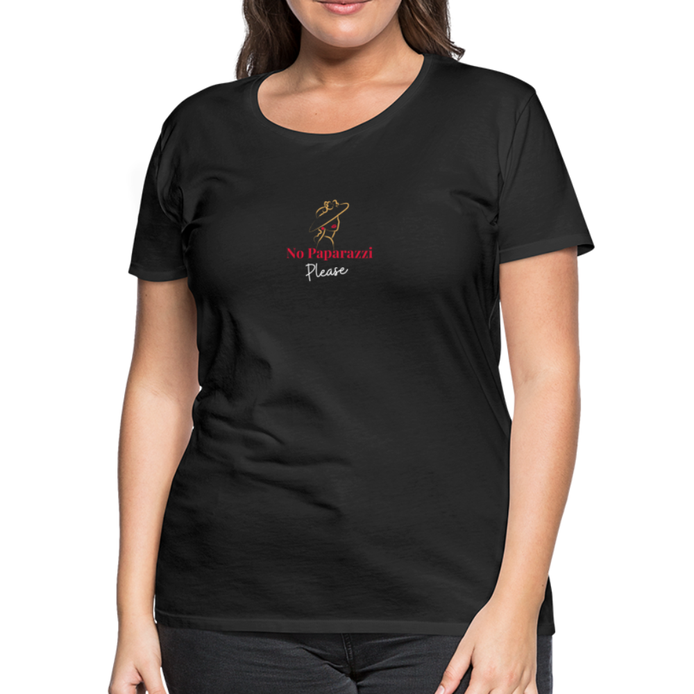 "No Paparazzi Please" printed Women’s Premium T-Shirt - black