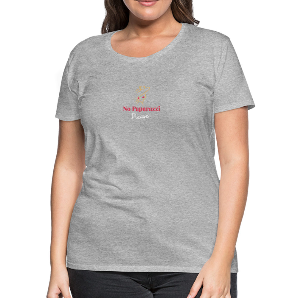 "No Paparazzi Please" printed Women’s Premium T-Shirt - heather gray