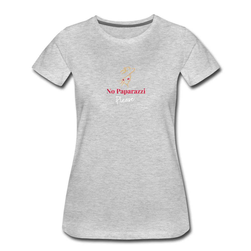 "No Paparazzi Please" printed Women’s Premium T-Shirt - heather gray