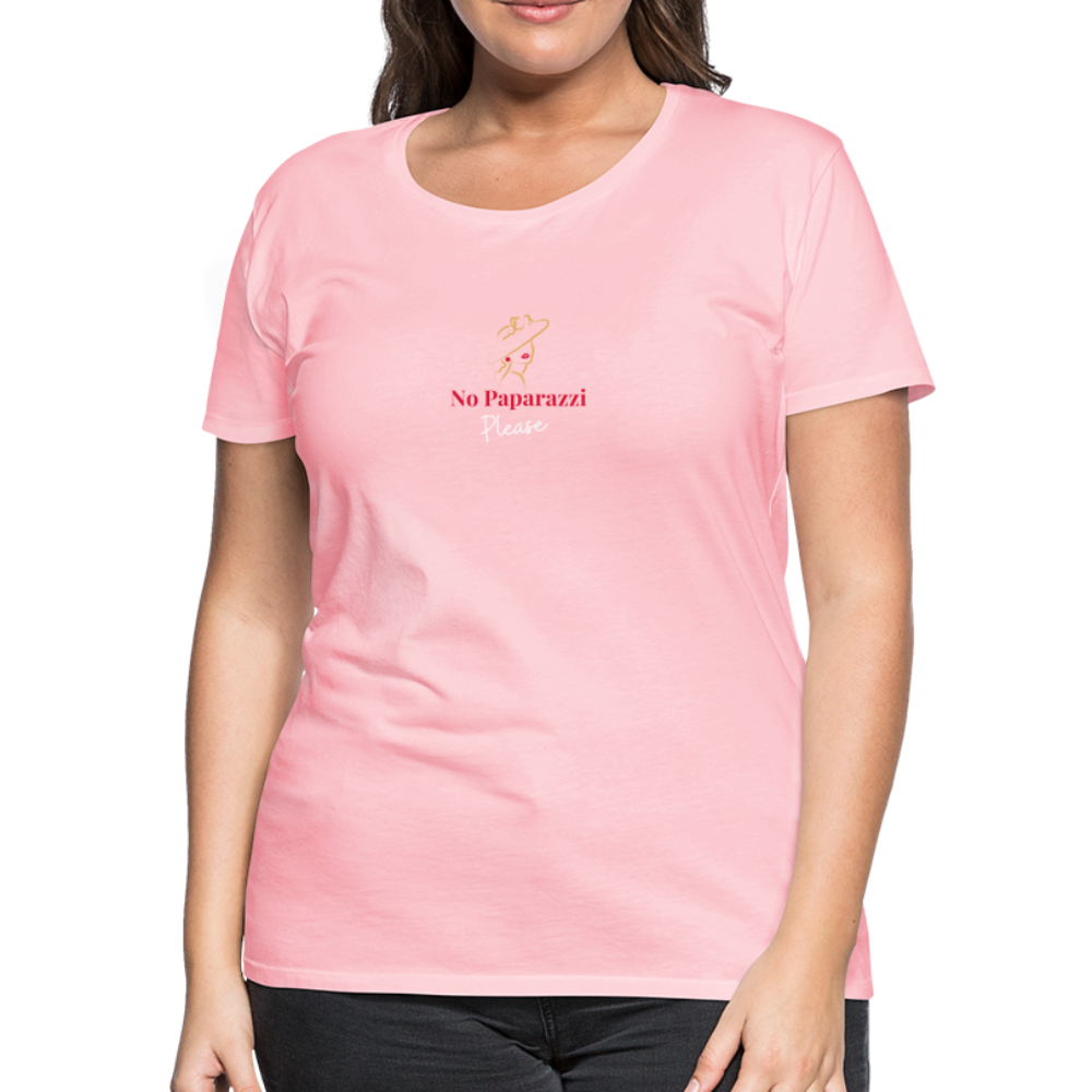 "No Paparazzi Please" printed Women’s Premium T-Shirt - pink