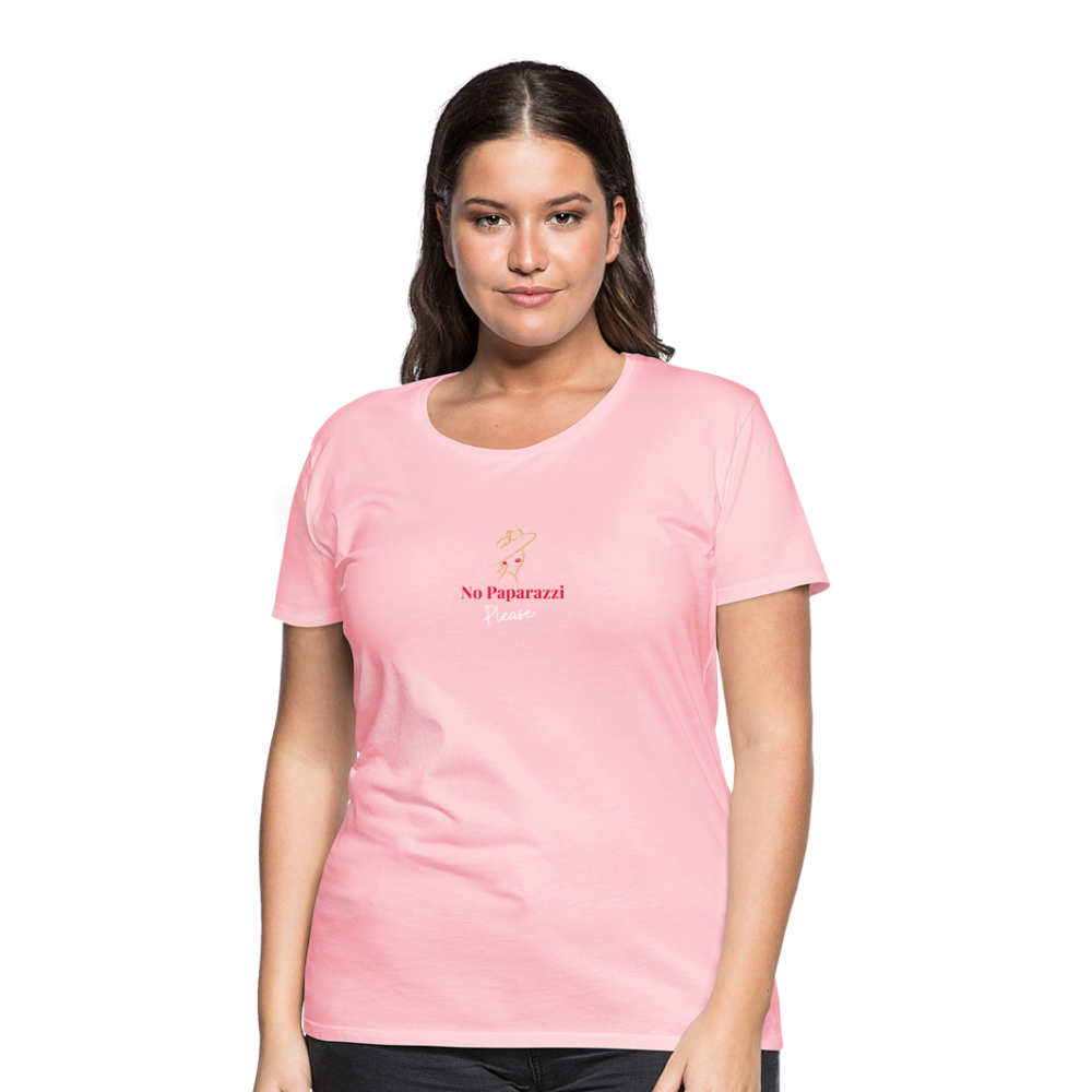 "No Paparazzi Please" printed Women’s Premium T-Shirt - pink