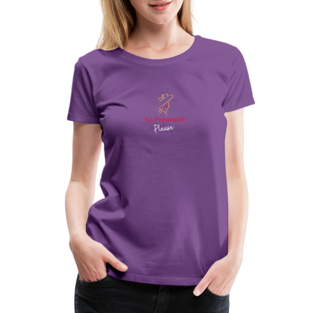 "No Paparazzi Please" printed Women’s Premium T-Shirt - purple