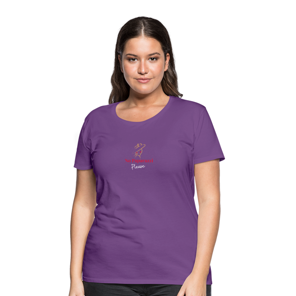 "No Paparazzi Please" printed Women’s Premium T-Shirt - purple