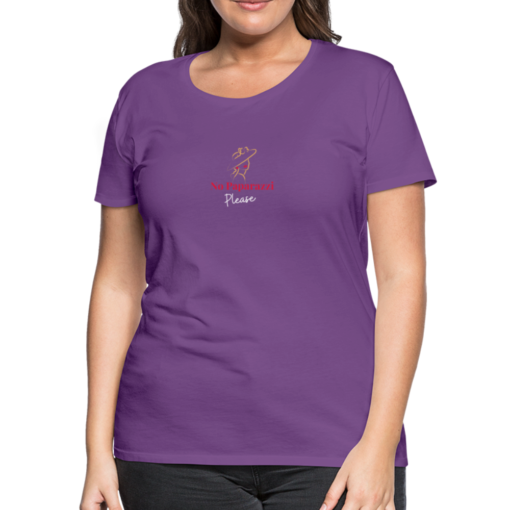 "No Paparazzi Please" printed Women’s Premium T-Shirt - purple