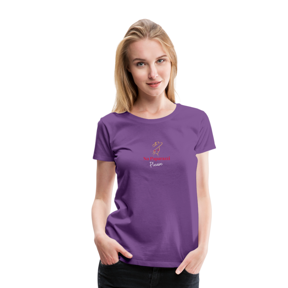 "No Paparazzi Please" printed Women’s Premium T-Shirt - purple