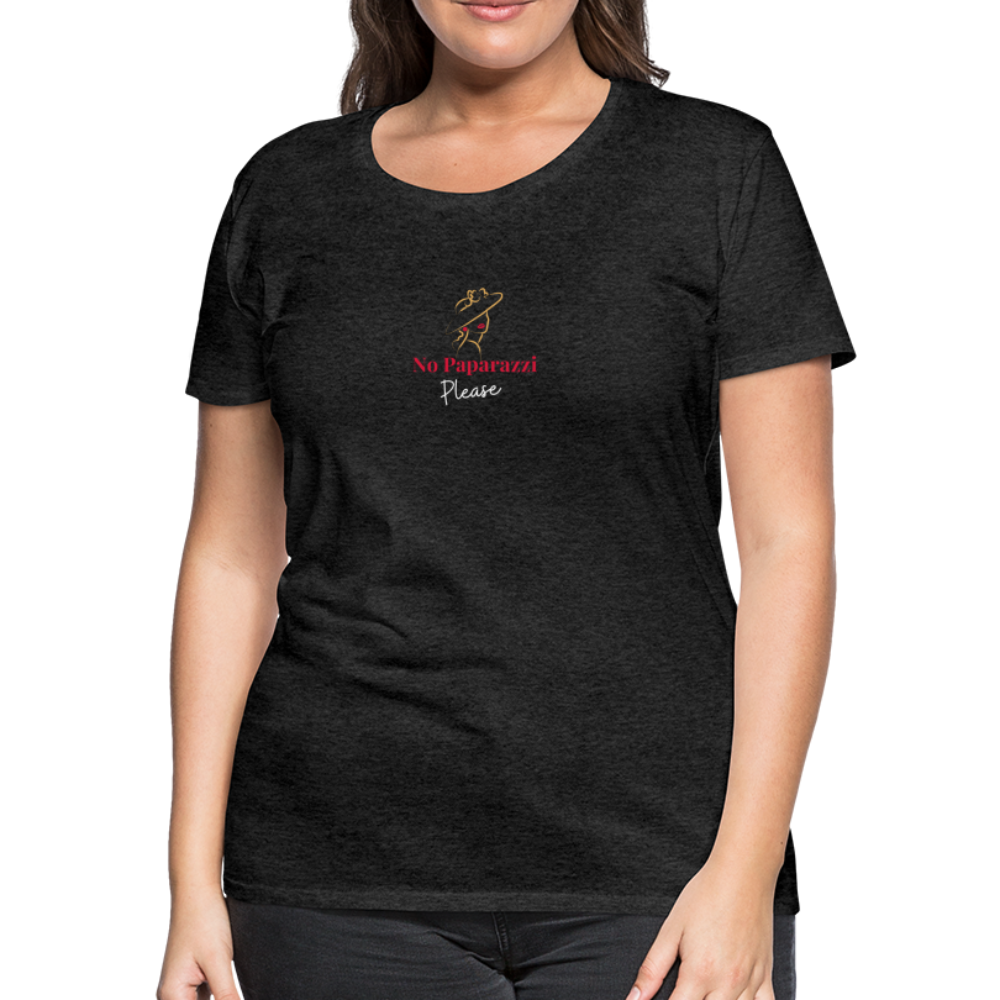 "No Paparazzi Please" printed Women’s Premium T-Shirt - charcoal grey