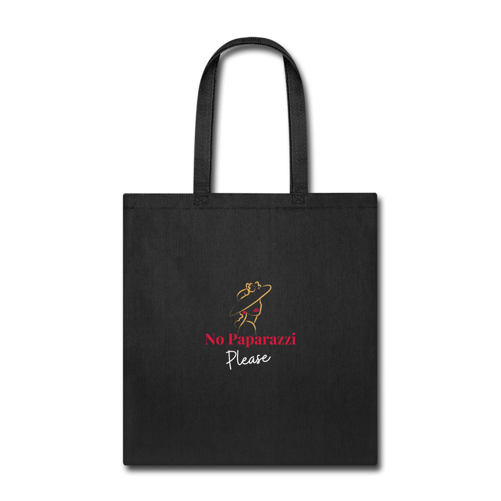 "NO Paparazzi Please" printed Tote Bag - black