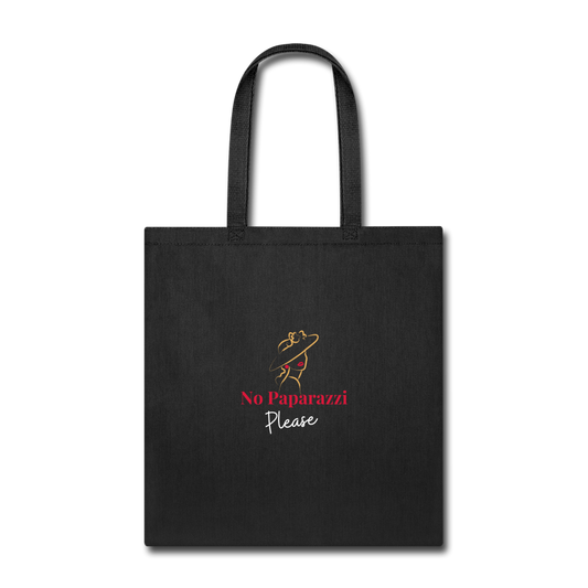 "NO Paparazzi Please" printed Tote Bag - black